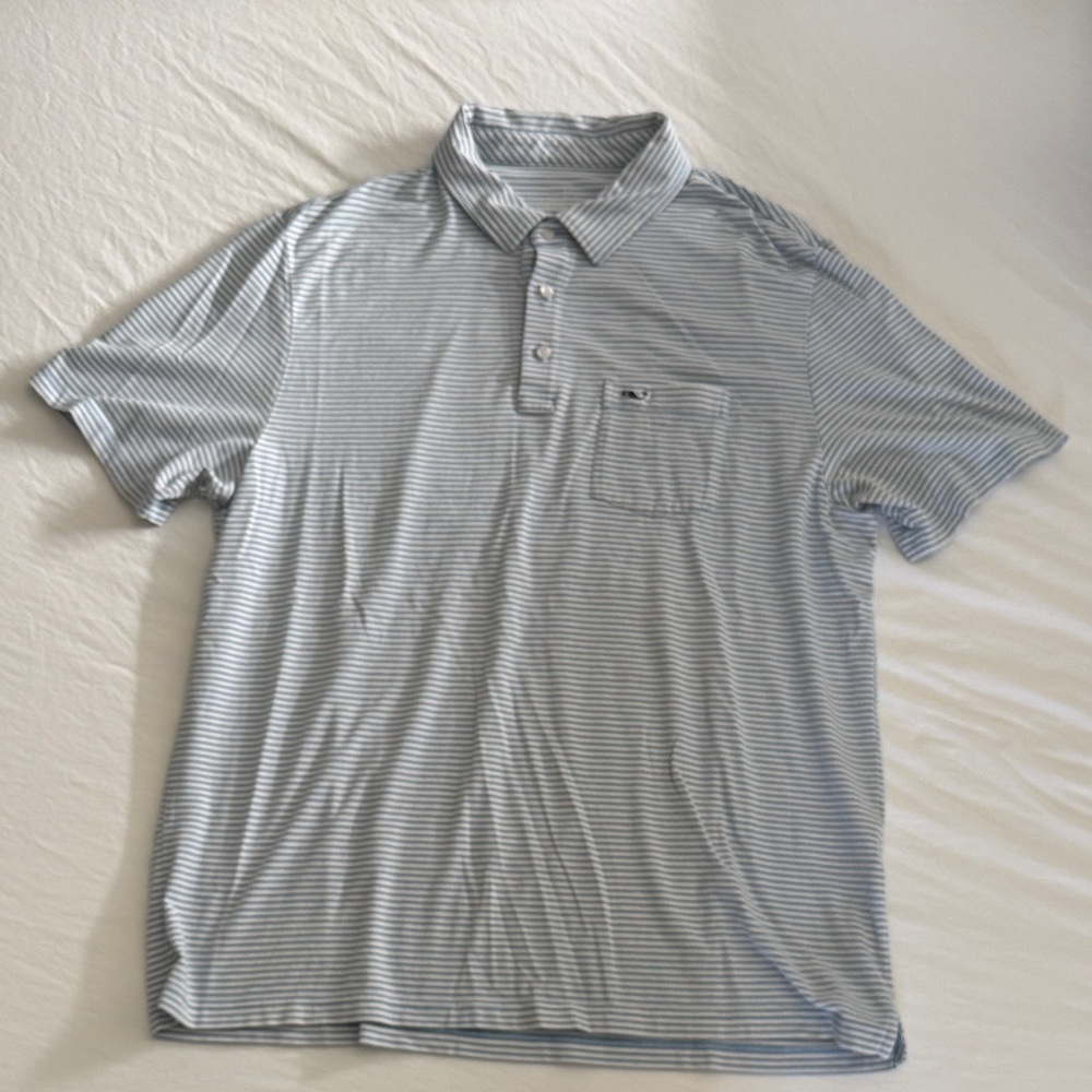 Vineyard Vines Men's Polo Shirt - Light Blue Stripes